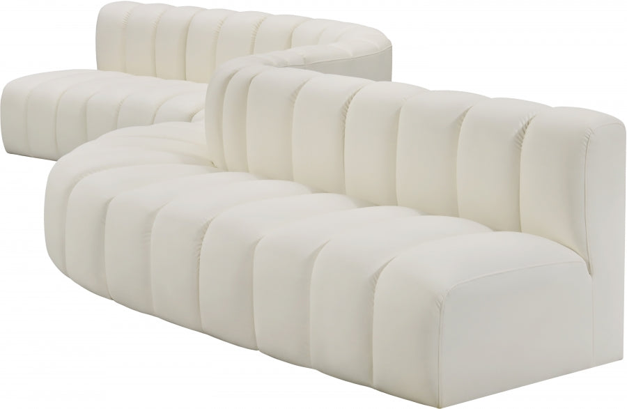 Meridian Furniture - Arc Vegan Leather 8 Piece Sectional in Cream - 101Cream-S8C - GreatFurnitureDeal