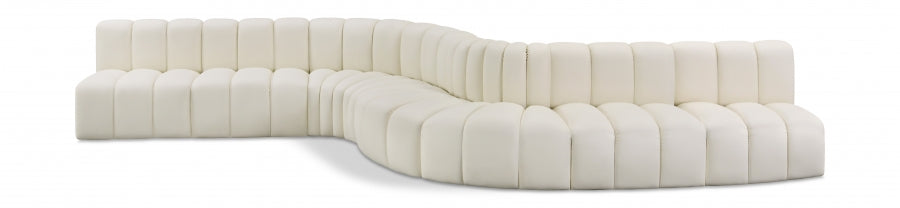 Meridian Furniture - Arc Vegan Leather 8 Piece Sectional in Cream - 101Cream-S8C - GreatFurnitureDeal