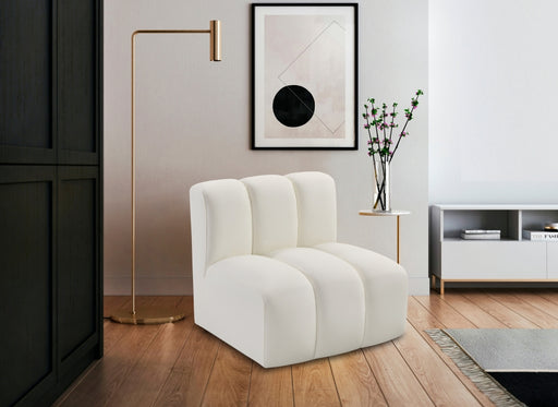 Meridian Furniture - Arc Vegan Leather Modular Chair in Cream - 101Cream-ST - GreatFurnitureDeal