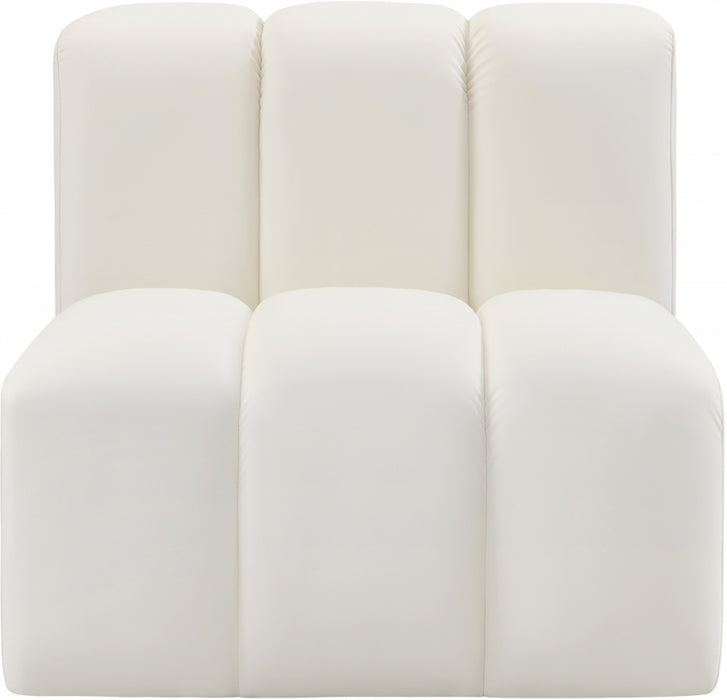 Meridian Furniture - Arc Vegan Leather Modular Chair in Cream - 101Cream-ST - GreatFurnitureDeal