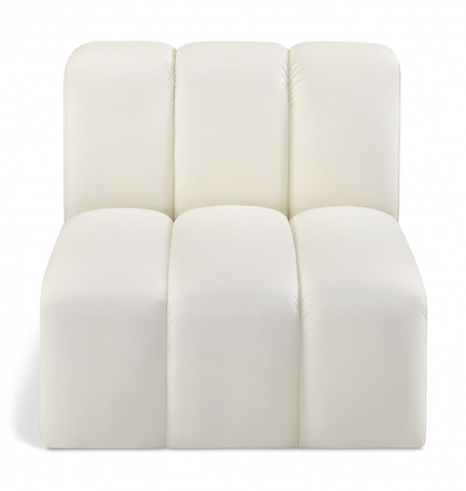 Meridian Furniture - Arc Vegan Leather Modular Chair in Cream - 101Cream-ST - GreatFurnitureDeal