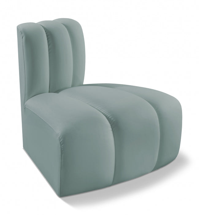Meridian Furniture - Arc Vegan Leather Modular Chair in Mint Green - 101Mint-RC - GreatFurnitureDeal