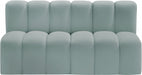 Meridian Furniture - Arc Vegan Leather Modular Sofa in Mint Green - 101Mint-S2A - GreatFurnitureDeal