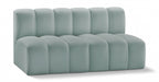 Meridian Furniture - Arc Vegan Leather Modular Sofa in Mint Green - 101Mint-S2A - GreatFurnitureDeal