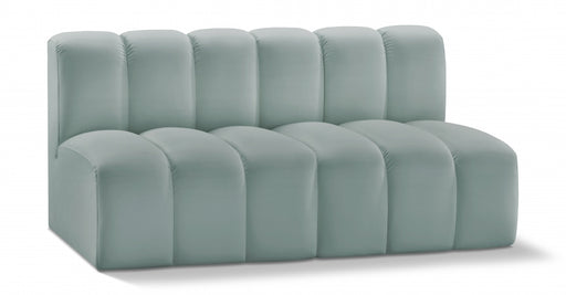 Meridian Furniture - Arc Vegan Leather Modular Sofa in Mint Green - 101Mint-S2A - GreatFurnitureDeal