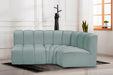 Meridian Furniture - Arc Vegan Leather 3 Piece Sectional in Mint Green - 101Mint-S3A - GreatFurnitureDeal