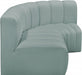 Meridian Furniture - Arc Vegan Leather 3 Piece Sectional in Mint Green - 101Mint-S3A - GreatFurnitureDeal