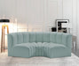 Meridian Furniture - Arc Vegan Leather 3 Piece Sectional in Mint Green - 101Mint-S3C - GreatFurnitureDeal