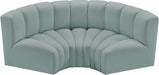 Meridian Furniture - Arc Vegan Leather 3 Piece Sectional in Mint Green - 101Mint-S3C - GreatFurnitureDeal