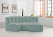 Meridian Furniture - Arc Vegan Leather 3 Piece Sectional in Mint Green - 101Mint-S3D - GreatFurnitureDeal