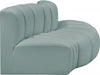 Meridian Furniture - Arc Vegan Leather 3 Piece Sectional in Mint Green - 101Mint-S3E - GreatFurnitureDeal