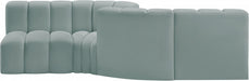 Meridian Furniture - Arc Vegan Leather 4 Piece Sectional in Mint Green - 101Mint-S4A - GreatFurnitureDeal