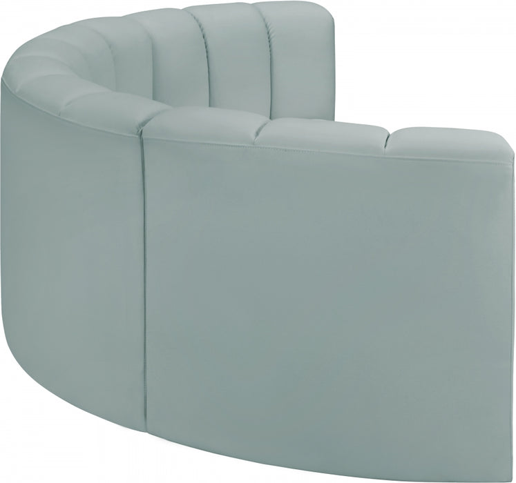 Meridian Furniture - Arc Vegan Leather 4 Piece Sectional in Mint Green - 101Mint-S4C - GreatFurnitureDeal