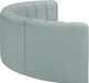 Meridian Furniture - Arc Vegan Leather 4 Piece Sectional in Mint Green - 101Mint-S4C - GreatFurnitureDeal