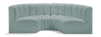 Meridian Furniture - Arc Vegan Leather 4 Piece Sectional in Mint Green - 101Mint-S4C - GreatFurnitureDeal