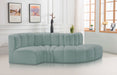 Meridian Furniture - Arc Vegan Leather 4 Piece Sectional in Mint Green - 101Mint-S4D - GreatFurnitureDeal