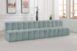 Meridian Furniture - Arc Vegan Leather 4 Piece Sectional in Mint Green - 101Mint-S4E - GreatFurnitureDeal