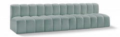 Meridian Furniture - Arc Vegan Leather 4 Piece Sectional in Mint Green - 101Mint-S4E - GreatFurnitureDeal