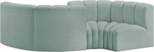 Meridian Furniture - Arc Vegan Leather 4 Piece Sectional in Mint Green - 101Mint-S4F - GreatFurnitureDeal