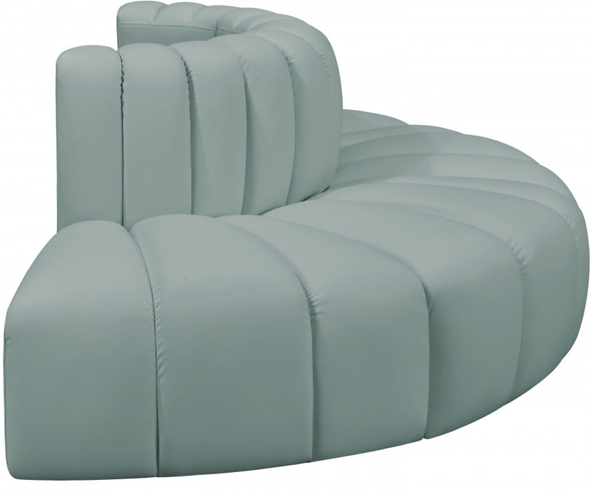 Meridian Furniture - Arc Vegan Leather 4 Piece Sectional in Mint Green - 101Mint-S4G - GreatFurnitureDeal