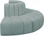 Meridian Furniture - Arc Vegan Leather 4 Piece Sectional in Mint Green - 101Mint-S4G - GreatFurnitureDeal