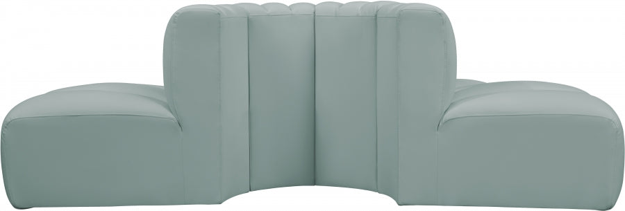 Meridian Furniture - Arc Vegan Leather 4 Piece Sectional in Mint Green - 101Mint-S4G - GreatFurnitureDeal