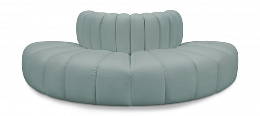 Meridian Furniture - Arc Vegan Leather 4 Piece Sectional in Mint Green - 101Mint-S4G - GreatFurnitureDeal