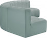 Meridian Furniture - Arc Vegan Leather 5 Piece Sectional in Mint Green - 101Mint-S5A - GreatFurnitureDeal