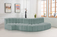 Meridian Furniture - Arc Vegan Leather 5 Piece Sectional in Mint Green - 101Mint-S5B - GreatFurnitureDeal