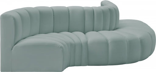 Meridian Furniture - Arc Vegan Leather 5 Piece Sectional in Mint Green - 101Mint-S5B - GreatFurnitureDeal