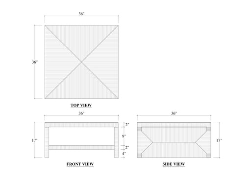 Bramble - Tuscan Rush Coffee Table w/ Tempered Glass - BR-28181 - GreatFurnitureDeal