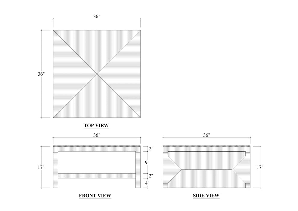 Bramble - Tuscan Rush Coffee Table w/ Tempered Glass - BR-28181 - GreatFurnitureDeal