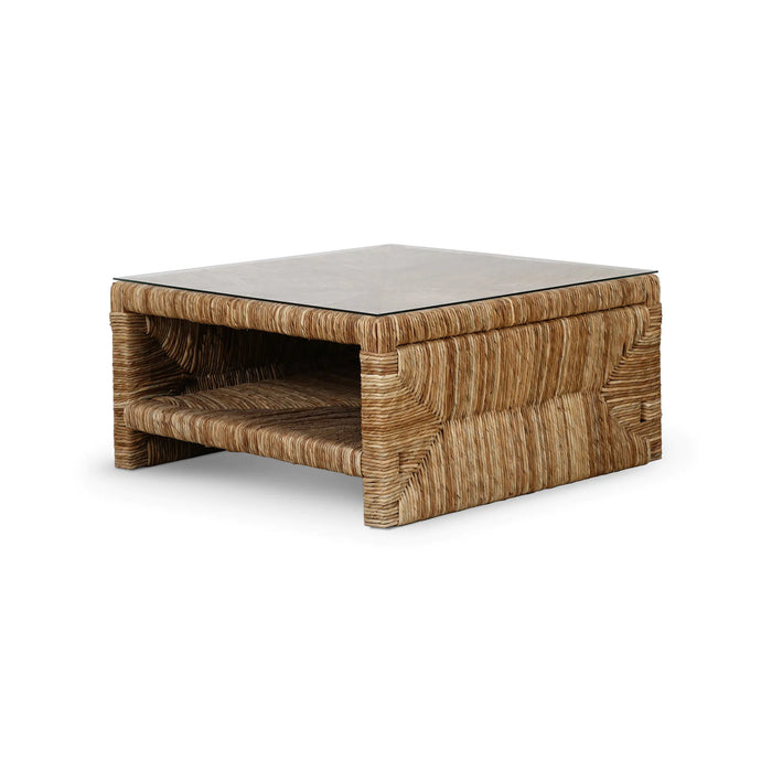 Bramble - Tuscan Rush Coffee Table w/ Tempered Glass - BR-28181------ - GreatFurnitureDeal