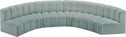 Meridian Furniture - Arc Vegan Leather 6 Piece Sectional in Mint Green - 101Mint-S6B - GreatFurnitureDeal