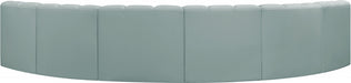 Meridian Furniture - Arc Vegan Leather 6 Piece Sectional in Mint Green - 101Mint-S6B - GreatFurnitureDeal