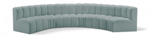 Meridian Furniture - Arc Vegan Leather 6 Piece Sectional in Mint Green - 101Mint-S6B - GreatFurnitureDeal