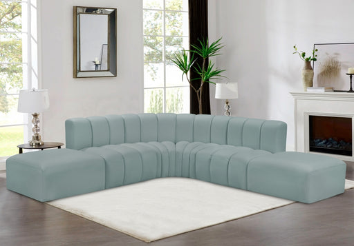 Meridian Furniture - Arc Vegan Leather 6 Piece Sectional in Mint Green - 101Mint-S6C - GreatFurnitureDeal