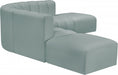 Meridian Furniture - Arc Vegan Leather 6 Piece Sectional in Mint Green - 101Mint-S6C - GreatFurnitureDeal