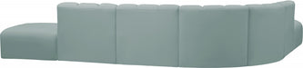 Meridian Furniture - Arc Vegan Leather 7 Piece Sectional in Mint Green - 101Mint-S7A - GreatFurnitureDeal