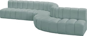 Meridian Furniture - Arc Vegan Leather 7 Piece Sectional in Mint Green - 101Mint-S7C - GreatFurnitureDeal