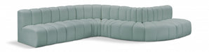 Meridian Furniture - Arc Vegan Leather 7 Piece Sectional in Mint Green - 101Mint-S7C - GreatFurnitureDeal