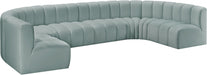 Meridian Furniture - Arc Vegan Leather 8 Piece Sectional in Mint Green - 101Mint-S8A - GreatFurnitureDeal