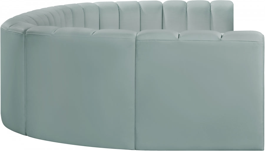 Meridian Furniture - Arc Vegan Leather 8 Piece Sectional in Mint Green - 101Mint-S8A - GreatFurnitureDeal