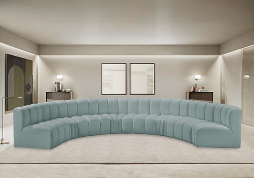 Meridian Furniture - Arc Vegan Leather 8 Piece Sectional in Mint Green - 101Mint-S8B - GreatFurnitureDeal