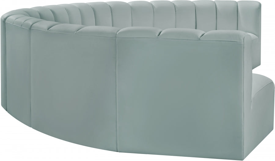 Meridian Furniture - Arc Vegan Leather 8 Piece Sectional in Mint Green - 101Mint-S8B - GreatFurnitureDeal