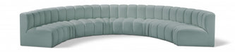 Meridian Furniture - Arc Vegan Leather 8 Piece Sectional in Mint Green - 101Mint-S8B - GreatFurnitureDeal