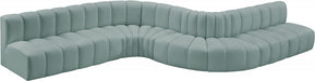 Meridian Furniture - Arc Vegan Leather 8 Piece Sectional in Mint Green - 101Mint-S8C - GreatFurnitureDeal