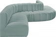 Meridian Furniture - Arc Vegan Leather 8 Piece Sectional in Mint Green - 101Mint-S8C - GreatFurnitureDeal