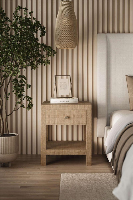Bramble - Kagu 1 Drawer Nightstand Wrapped in Natural Rattan - 28191RNAT----- - GreatFurnitureDeal
