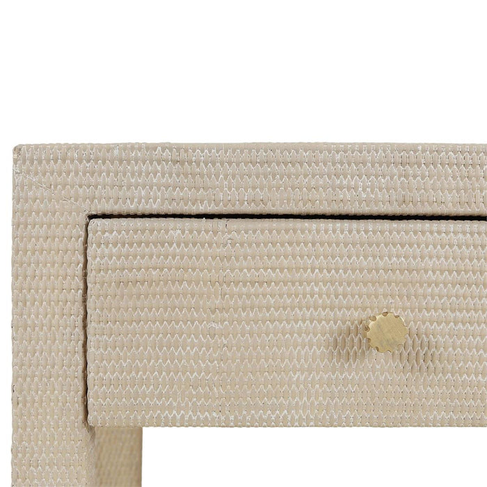 Bramble - Kagu 1 Drawer Nightstand Wrapped in Sandbar Rattan - 28191RSNB-----